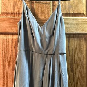 Dusty blue floor length dress